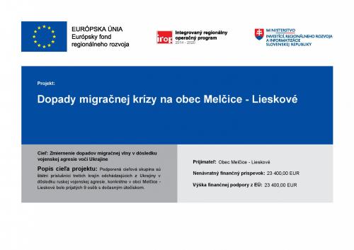 Dopady migračnej krízy obce Melčice-Lieskové